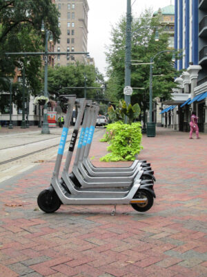 Eco-friendly transportation: Scooters may be rented at one station and returned to another.